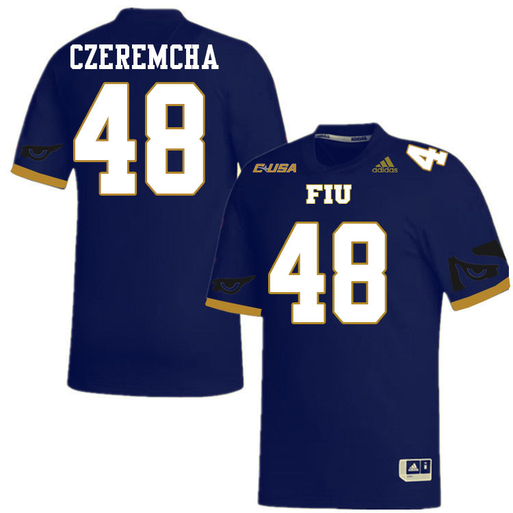 #48 Robert Czeremcha FIU Jersey,Florida International University Panthers Football Jersey-Navy